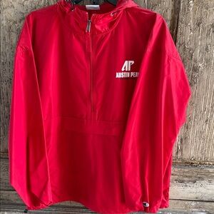 Kids' Red Hooded Rain Pullover